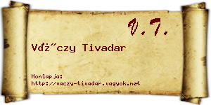 Váczy Tivadar névjegykártya
