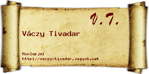 Váczy Tivadar névjegykártya