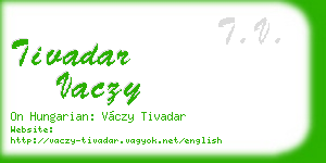 tivadar vaczy business card