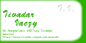 tivadar vaczy business card